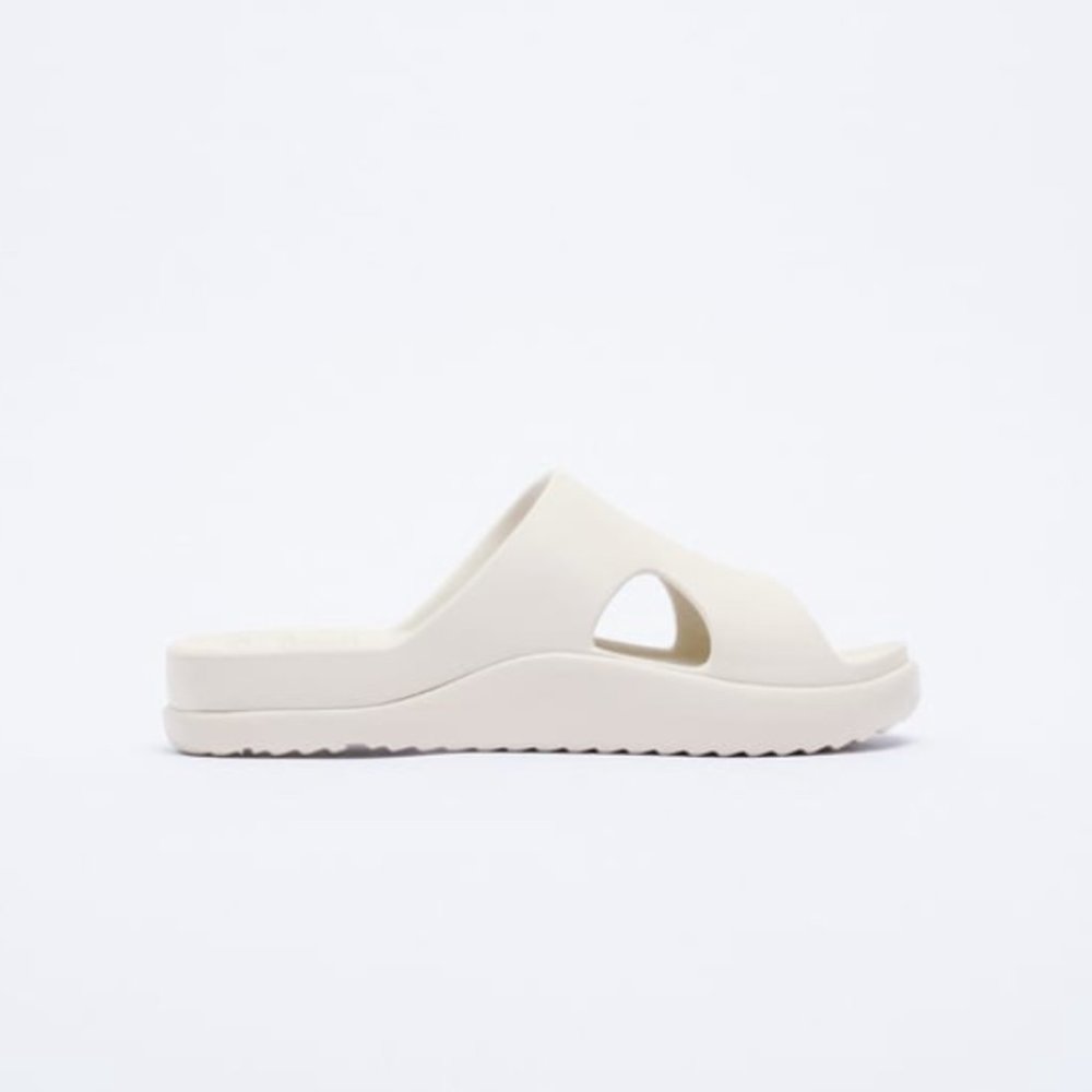 Zara Rubberized Low-Heel Sandal